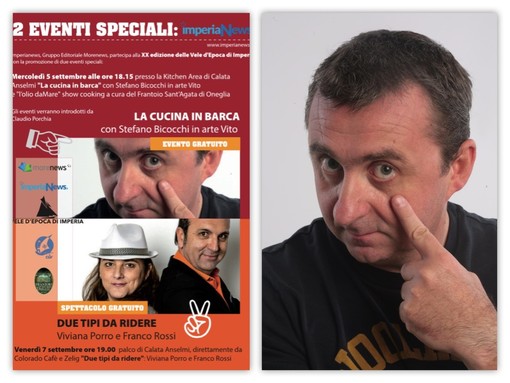 Speciale appuntamento di Imperia News alle Vele d'Epoca: “La cucina in barca" con Stefano Bicocchi in arte Vito e show cooking con lo chef Enrico Marmo