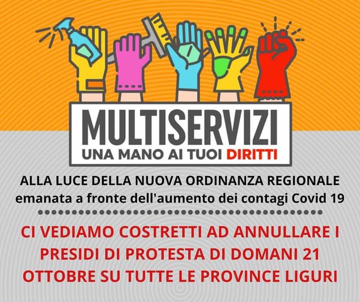 Annullata i presìdi di protesta per il rinnovo del Contratto Nazionale Multiservizi, Servizi integrati e Pulizie