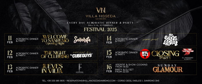 Il Festival a Villa Noseda: una settimana di 'Dinner Show' e party imperdibili con special guest e ospiti internazionali