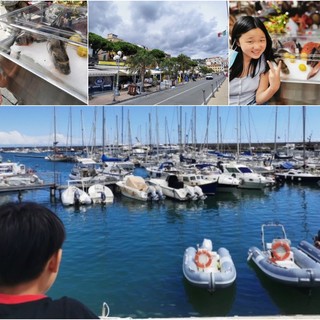 Dalla Corea il racconto web di una vacanza a Sanremo tra un pranzo in piazza Bresca e una passeggiata al porto (Foto)