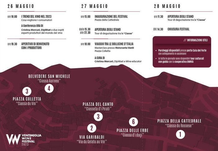 A fine maggio torna il 'Ventimiglia Wine Festival': l'appuntamento nelle vie e piazze del centro storico A fine maggio torna il 'Ventimiglia Wine Festival': l'appuntamento nelle vie e piazze del centro storico