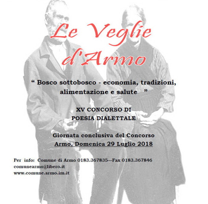 Armo: avviato il concorso di poesia dialettale 'Le veglie d'Armo', la premiazione il 29 luglio
