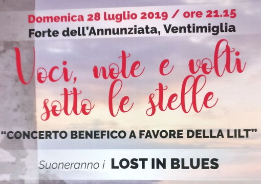 Ventimiglia: domenica prossima al Forte concerto benefico dei 'Lost in blues' a favore della Lilt Ventimiglia: domenica prossima al Forte concerto benefico dei 'Lost in blues' a favore della Lilt
