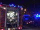 Incendio in serata sulla strada per Rezzo, intervento dei Vigili del Fuoco vicino a Lavina