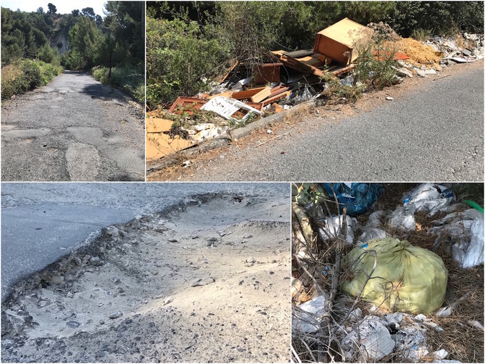 Sanremo: a Bussana l’abbandono di via Frantoi e Canai tra buche sempre più profonde e una discarica che si allarga a vista d’occhio (Foto e Video) Sanremo: a Bussana l’abbandono di via Frantoi e Canai tra buche sempre più profonde e una discarica che si allarga a vista d’occhio (Foto e Video)