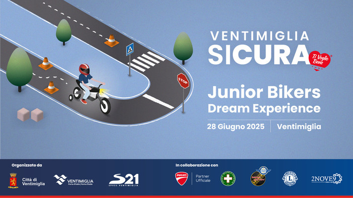 Junior Bikers– Dream Experience: a Ventimiglia la sicurezza stradale si impara giocando sabato 28 giugno