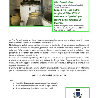 Sabato pomeriggio torna “Villa Faraldi Slow” con gli ultimi appuntamenti della stagione