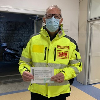 Stefano Ferlito questa mattina appena vaccinato