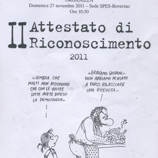 Ventimiglia: domenica la locale sede Anpi consegna la 'Seconda pergamena 2011'