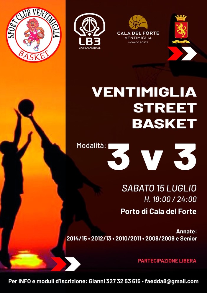 Sabato torna Ventimiglia Street Basket: cambio di location e grande attesa Sabato torna Ventimiglia Street Basket: cambio di location e grande attesa