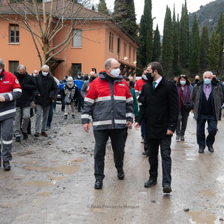 Visita del Principe Alberto di Monaco a Breil sur Roya: il sostegno e la solidarietà alle popolazioni (Foto)