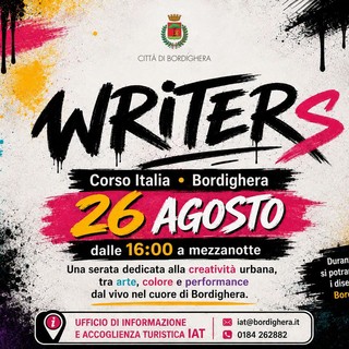 Bordighera, serata dedicata alla street art: corso Italia ospita “Writers”