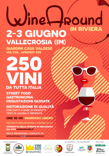 Vallecrosia: WineAround approda in Riviera, il 2 e il 3 giugno al via la prima edizione