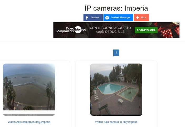 La pagina di Insecam dedicata a due webcam di Imperia