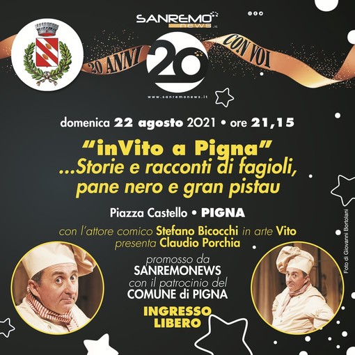 Pigna: questa sera incontro spettacolo con Stefano 'Vito' Bicocchi