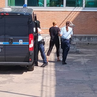 L'arrivo in Tribunale di Yelena Vtulkina                                                  (Foto Ausenda)