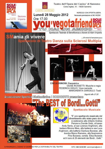Sanremo: spettacolo di beneficenza per l'Aism, il 28 maggio al Teatro del Casinò Sanremo: spettacolo di beneficenza per l'Aism, il 28 maggio al Teatro del Casinò