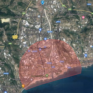 Taggia: bomba e zona rossa, dal Comune una mappa con le vie che saranno evacuate domenica Taggia: bomba e zona rossa, dal Comune una mappa con le vie che saranno evacuate domenica