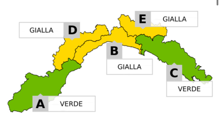 Allerta gialla per temporali in Liguria: interessate le zone interne e il centro regionale dalle 18 alle 23:59 di oggi