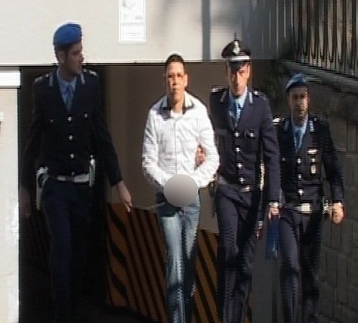 Zied Baghouri all'arrivo oggi in Tribunale