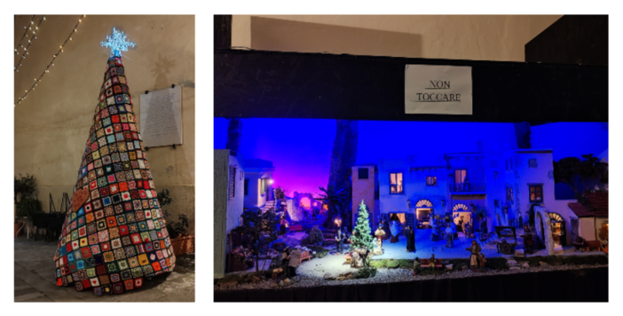 Bordighera, un albero di Natale all'uncinetto e "La via dei presepi" animano il centro storico (Foto e video)
