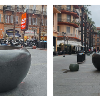 Ventimiglia, sedute e vasi: nuovo arredo urbano in via Aprosio (Foto)