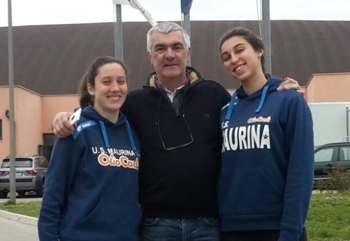 Nella foto Elena Rigo e Marta Toscano, atlete della Maurina Olio Carli Imperia, ad Ancona per i campionati italiani juniores