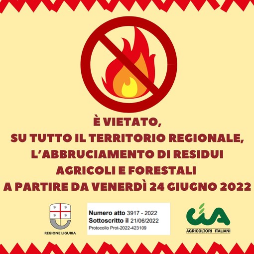 Incendi: da venerdì prossimo scatta in Liguria stato di grave pericolosità