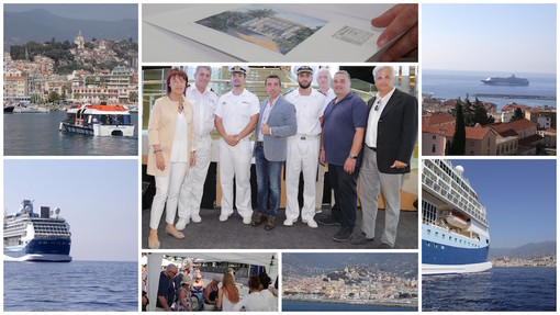 Sanremo: la grande festa per l'arrivo della nave da crociera Tui Discovery, il comandante sottolinea l'importanza della città dei fiori nel panorama crocieristico internazionale (FOTO e VIDEO)