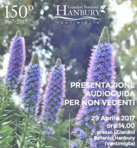 Ventimiglia: domani agli Hanbury, inaugurazione Audioguida per non vedenti realizzata all’interno del progetto europeo Alcotra