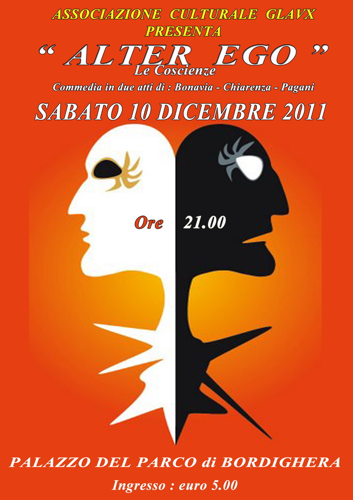 Bordighera: domani al palazzo del parco la commedia 'Alter ego'