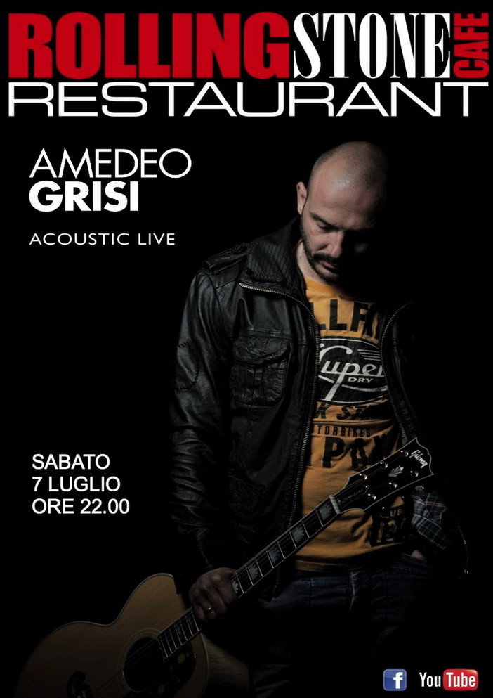 Sanremo: stasera musica live al Rolling Stone con Amedeo Grisi