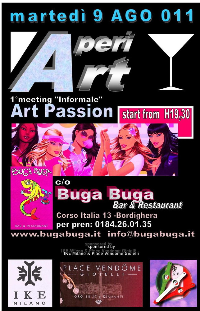 Bordighera: martedì “AperiArt” al Buga Buga con il primo meeting “informale” per appassionati d’arte Bordighera: martedì “AperiArt” al Buga Buga con il primo meeting “informale” per appassionati d’arte