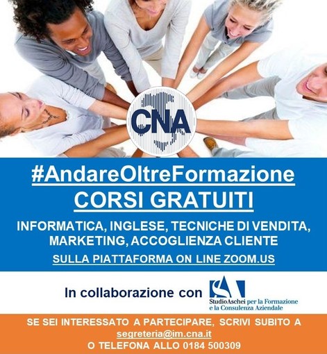 Dalla collaborazione tra CNA Imperia e Studio Aschei e Associati i nuovi corsi di #AndareOltreFormazione Dalla collaborazione tra CNA Imperia e Studio Aschei e Associati i nuovi corsi di #AndareOltreFormazione