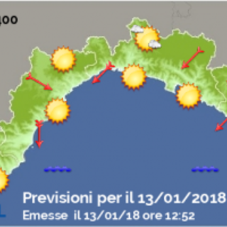 Le previsioni meteo di Arpal per il fine settimana sulla nostra regione