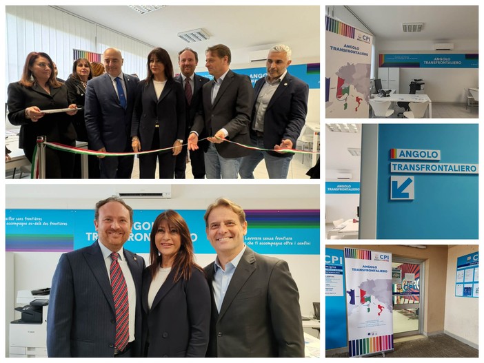 Uno sportello dedicato alla ricerca di lavoro oltreconfine, Ventimiglia inaugura l'angolo transfrontaliero (Foto e video)