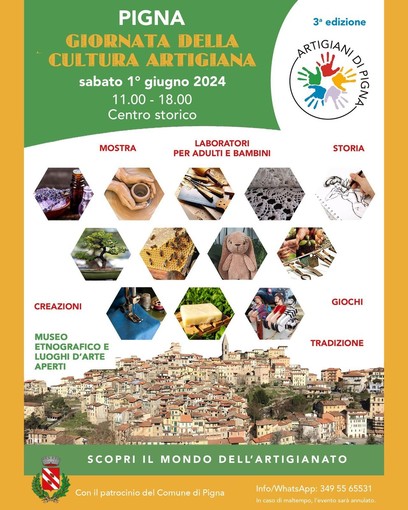 Pigna: sabato prossimo, terza edizione della Giornata della Cultura Artigiana