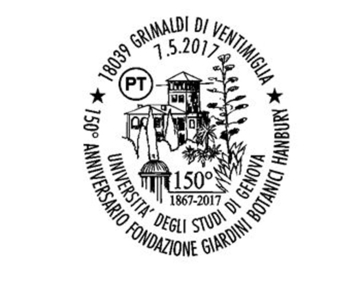 Ventimiglia: annullo filatelico per il 150° anniversario fondazione Giardini Botanici Hanbury Ventimiglia: annullo filatelico per il 150° anniversario fondazione Giardini Botanici Hanbury