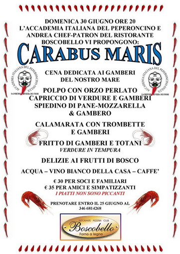 Sanremo: riprendono gli appuntamenti mensili dell'Accademia Italiana del Peperoncino Sanremo: riprendono gli appuntamenti mensili dell'Accademia Italiana del Peperoncino