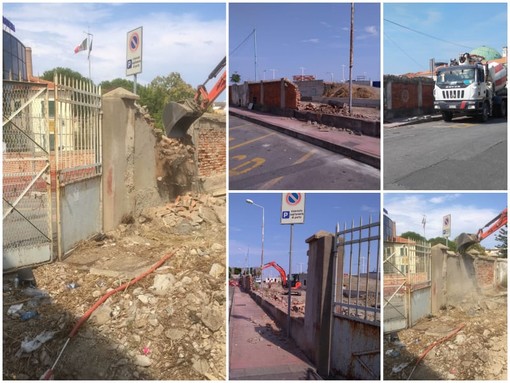 Imperia: iniziati i lavori per l'abbattimento del muro di calata Anselmi. Sul posto gli assessori D'Agostino e Gandolfo (foto e video) Imperia: iniziati i lavori per l'abbattimento del muro di calata Anselmi. Sul posto gli assessori D'Agostino e Gandolfo (foto e video)