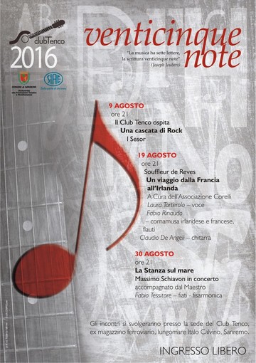 L'agosto del Club Tenco fra gli appuntamenti in sede e il lavoro sul Premio in ottobre L'agosto del Club Tenco fra gli appuntamenti in sede e il lavoro sul Premio in ottobre