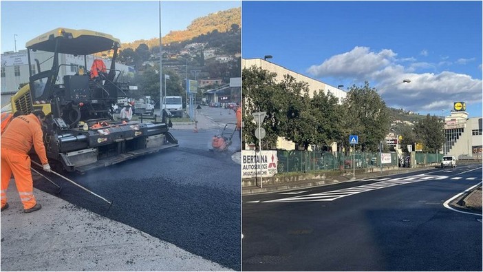 Camporosso, conclusi i lavori in via Braie. Gibelli: "Intervento stradale rapido e indolore per il traffico" (Foto)