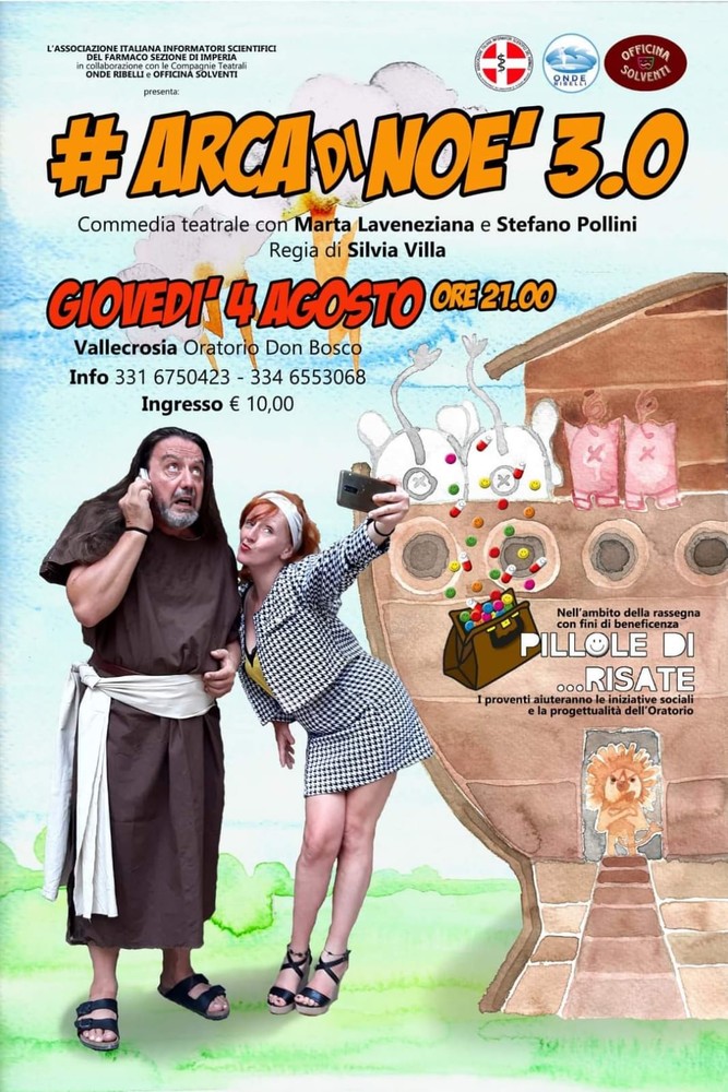 Vallecrosia: giovedì al Don Bosco in scena "Arca di Noè 3.0", uno spettacolo teatrale per beneficenza Vallecrosia: giovedì al Don Bosco in scena "Arca di Noè 3.0", uno spettacolo teatrale per beneficenza