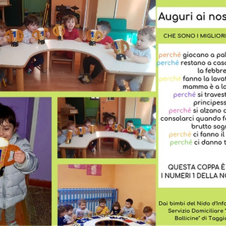 Taggia: per la festa del Papà, ecco il biglietto d'auguri dei bambini del nido 'Le Bollicine' di Taggia