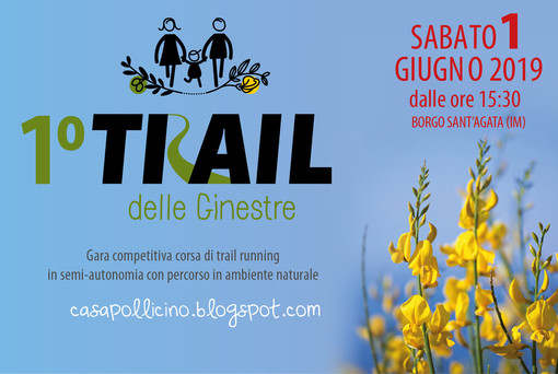 Imperia: sabato 1° giugno il “Trail delle Ginestre”, una manifestazione con raccolta fondi per la Casa Famiglia Pollicino Imperia: sabato 1° giugno il “Trail delle Ginestre”, una manifestazione con raccolta fondi per la Casa Famiglia Pollicino