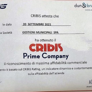 Diano Marina, la 'Gestioni municipali spa' ottiene il riconoscimento della massima affidabilità commerciale