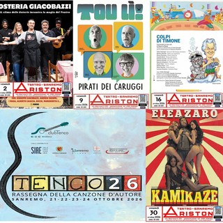 Sanremo: l'Ariston svela la stagione di ottobre tra cabaret, prosa, il Premio Tenco e la stand-up comedy Sanremo: l'Ariston svela la stagione di ottobre tra cabaret, prosa, il Premio Tenco e la stand-up comedy