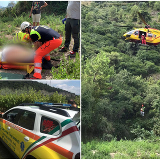 Camporosso: anziano cade tra i vigneti di Peglie, intervento dell'elisoccorso