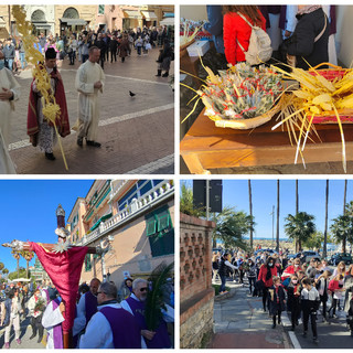 Imperia, folla di fedeli alla benedizione delle palme e alla processione da Borgo Peri alla Basilica di San Giovanni (foto e video)