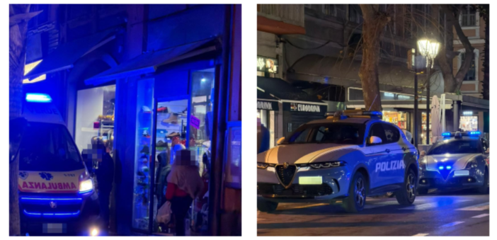 Ventimiglia, intossicazione etilica: mobilitazione di soccorsi in via della Repubblica (Foto)